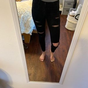 black ripped jeans